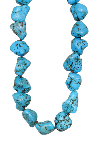 Turquoise & Silver Plated Santa Fe Necklace - SF