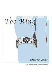 Sterling Silver Sun, Moon & Star Adjustable Toe Ring - SS