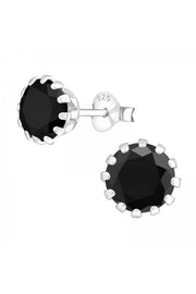 Sterling Silver Round 7mm Ear Studs With Cubic Zirconia - SS