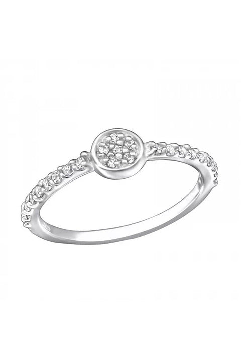 Sterling Silver Ring With Pave CZ - SS