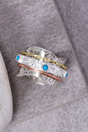 Stabilized Turquoise Bali Style Spinner Ring - SF