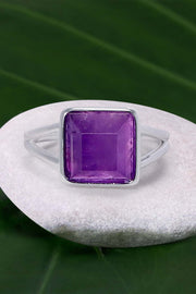 Amethyst Square Cut Ring - SF