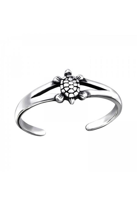 Sterling Silver Turtle Adjustable Toe Ring - SS