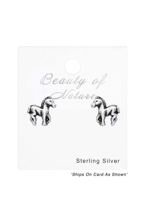 Sterling Silver Horse Ear Studs - SS
