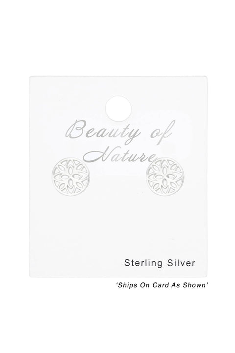 Sterling Silver Flower Ear Studs - SS