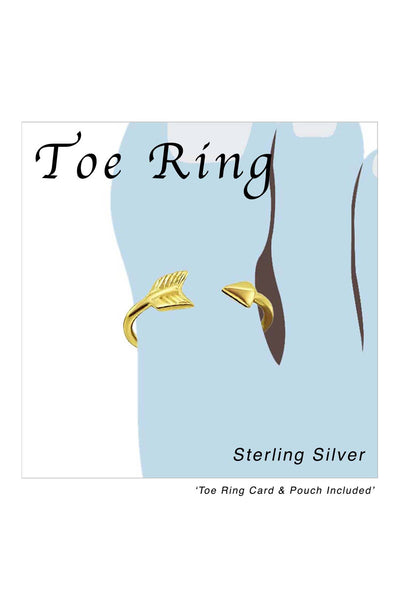 Sterling Silver Arrow Adjustable Toe Ring  -  VM