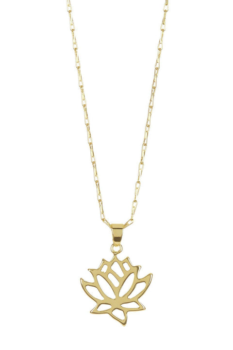 30" Lotus Pendant Necklace - GF