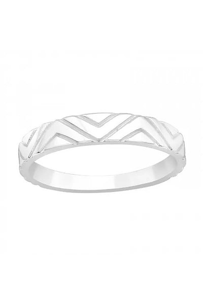 Sterling Silver Patterned Ring - SS