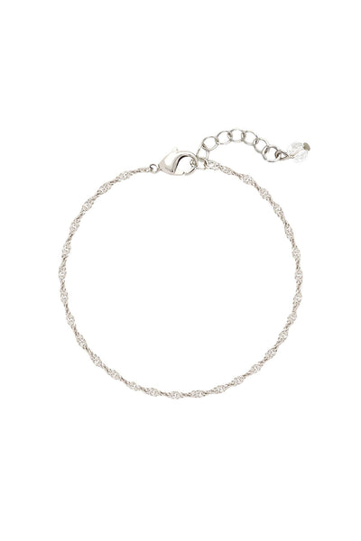 Silver Plated 2mm Singapore Chain Bracelet - SP