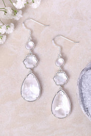 Mother Of Pearl Statement Earrings - SF