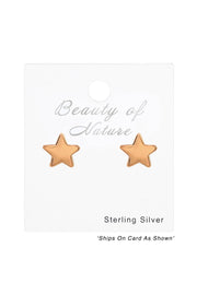 Sterling Silver Star Ear Studs - RG