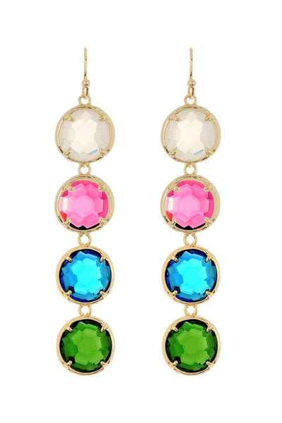 Mixed Crystal Station Earrings - GF