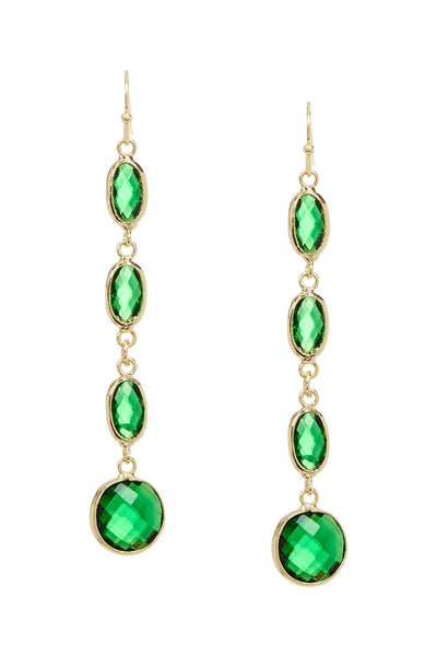 Emerald Crystal Chandelier Earrings - GF