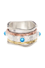 Turquoise Tri Tone Spinner Ring - SF