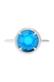 Swiss Blue Crystal Lollipop Ring - SF