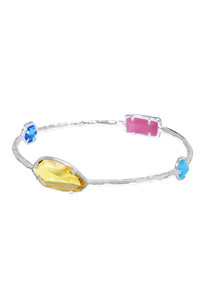 Yellow Crystal Bangle Bracelet - SF