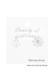 Sterling Silver Anchor & Ship's Wheel Ear Studs - SS