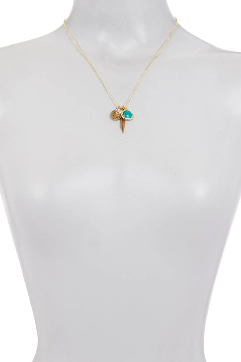 Amazonite Crystal Pendant Necklace - GF