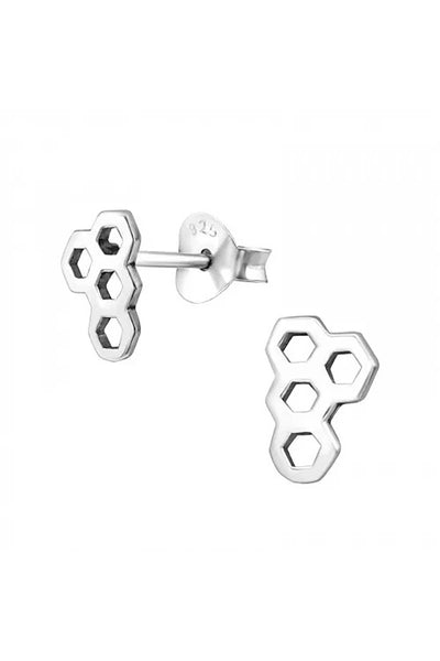 Sterling Silver Geometric Ear Studs - SS