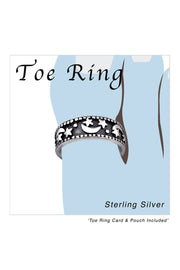 Sterling Silver Moon and Star Adjustable Toe Ring - SS