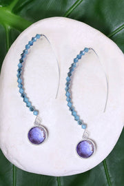 Lavender & Austrian Crystal Earrings - SF