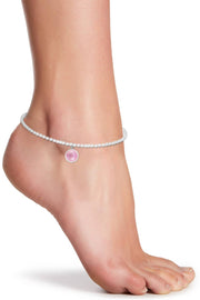 Pink Mother Of Pearl Beaded Anklet - SF
