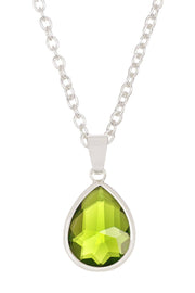 Peridot Crystal Teardrop Necklace - SF