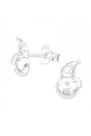 Sterling Silver Snowflake Ear Studs With Cubic Zirconia - SS