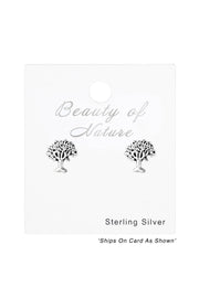Sterling Silver Tree Of Life Ear Studs - SS