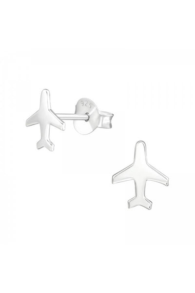 Sterling Silver Plane Ear Studs - SS