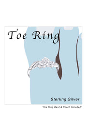 Sterling Silver Flowers Adjustable Toe Ring - SS