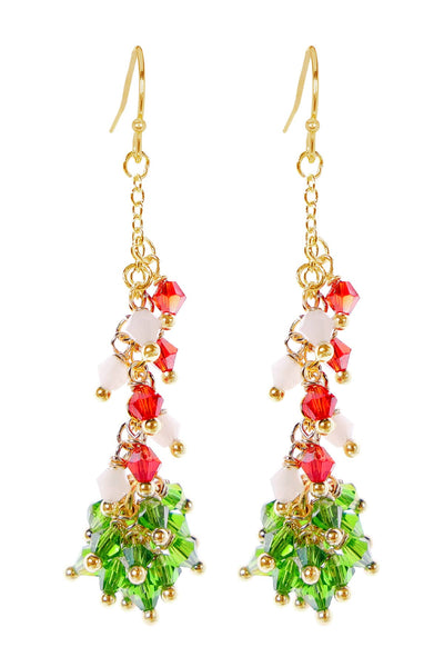 Mixed Austrian Crystal Christmas Drop Earrings - GF