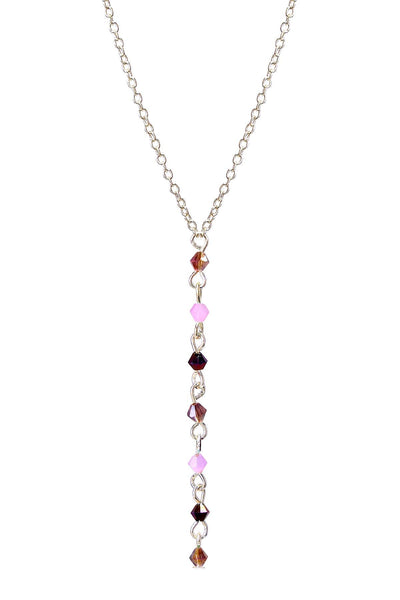 Purple Austrian Crystal Y Necklace - SF