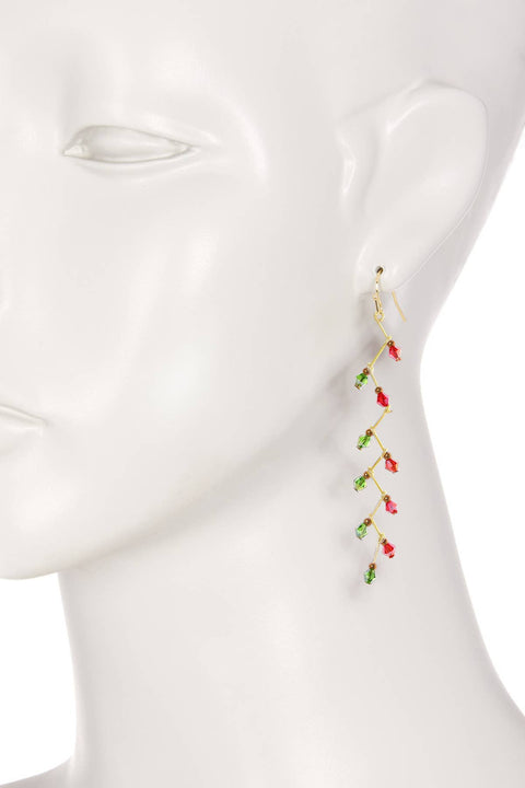 Mixed Austrian Crystal Christmas Dangle Earrings - GF