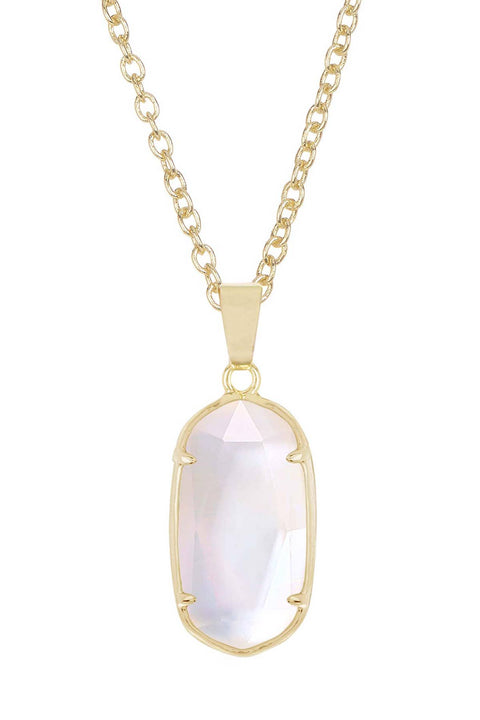 Mother Of Pearl Quartz Pendant Necklace - GF