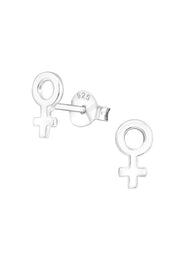 Sterling Silver Women Sign Ear Studs - SS