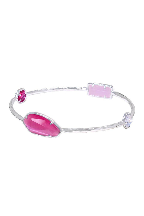 Pink Cat's Eye Bangle Bracelet - SF