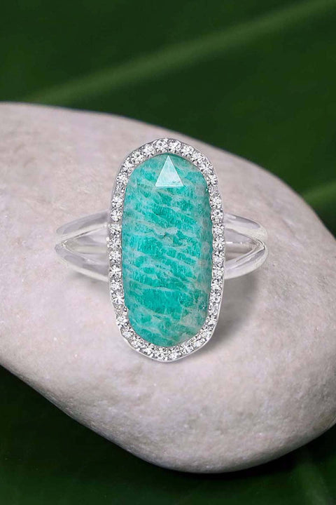 Amazonite Halo Ring - SF