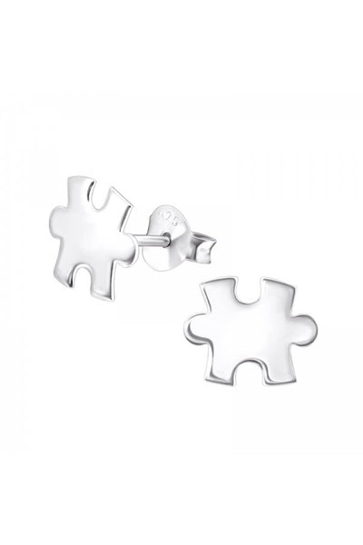Sterling Silver Jigsaw Ear Studs - SS