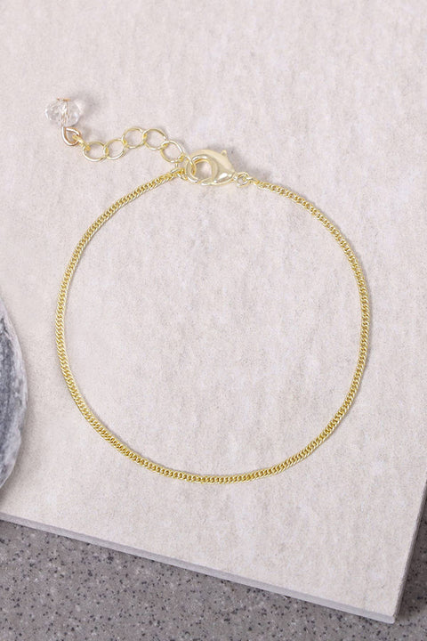 14k Gold Plated 1.5mm Curb Chain Bracelet - GP