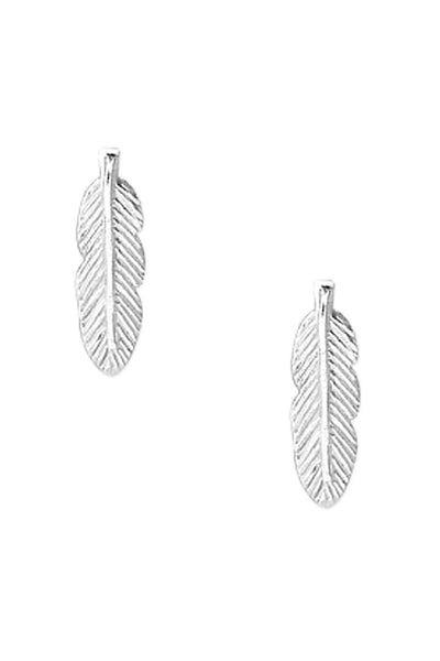 Sterling Silver Feather Ear Studs - SS