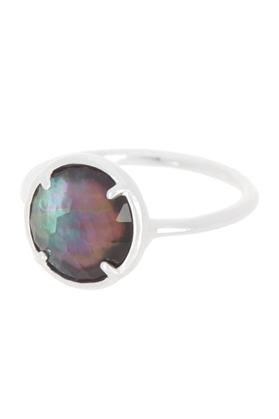 Black Mother Of Pearl Round Ring - SF