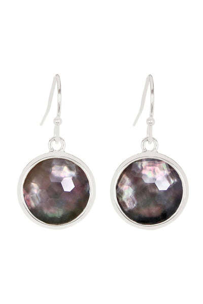 Black Pearl Round Drop Earrings - SF