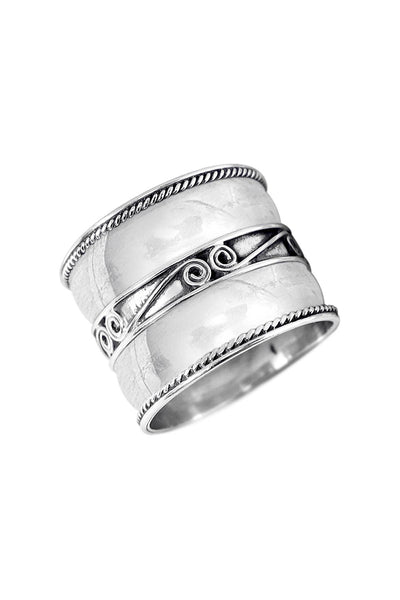 Sterling Silver Bali Scroll Ring - SS