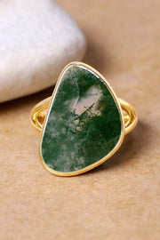 Moss Agate Statement Ring - GF