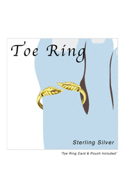 Sterling Silver Leaf Adjustable Toe Ring  -  VM