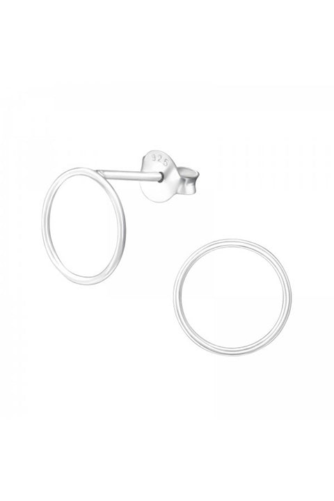 Sterling Silver Circle Ear Studs - SS