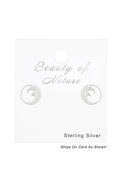 Sterling Silver Wave Ear Studs - SS