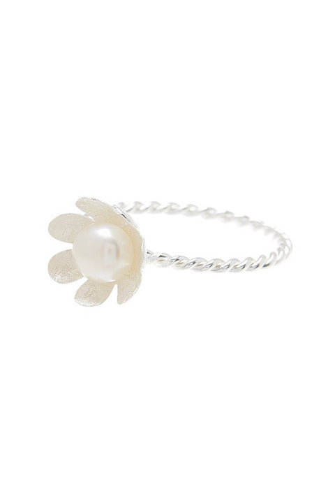 Freshwater Pearl & Handmade Flower Ring - SF