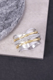 Two-Tone Wave Edge Spinner Ring - SF